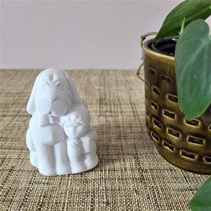 Marbell by Stone Art Belgium Figurine Dog and Baby.
